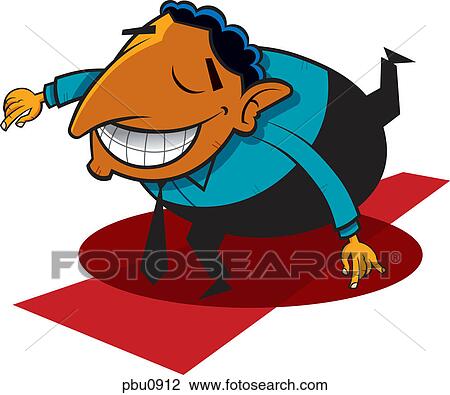 Drawing - A businessman running on the red carpet. Fotosearch