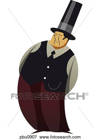 A businessman with a top hat on View Large Illustration Stock Illustration - A businessman with a top hat on. Fotosearch