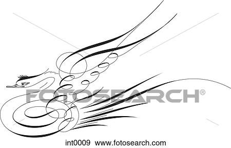 A calligraphic bird View Large Illustration Stock Illustration - A calligraphic bird. Fotosearch