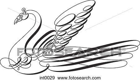 A calligraphic swan View Large Illustration Stock Illustration - A calligraphic swan. Fotosearch
