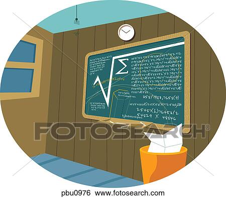 Stock Illustration - A chalkboard with a math equations on it. Fotosearch