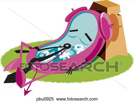 A clock having a rest on a patch of grass View Large Illustration Stock Illustration - A clock having a rest on a patch of grass. Fotosearch