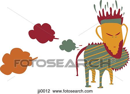 A colorful creature leaving a trail of dust View Large Illustration Drawing - A colorful creature leaving a trail of dust. Fotosearch