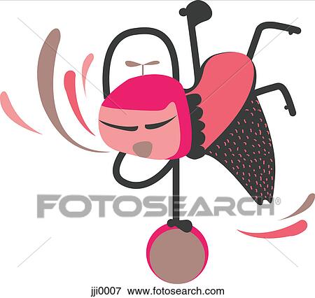 Stock Illustration - A colorful creature performing a balancing act. Fotosearch
