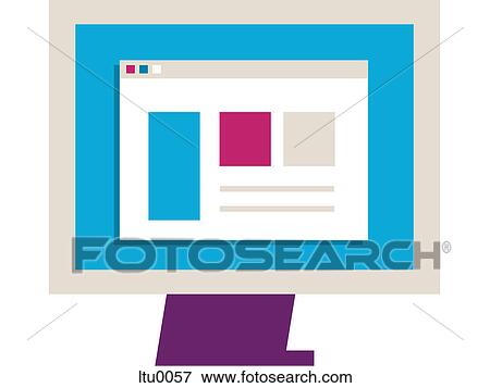 A computer monitor View Large Illustration Stock Illustration - A computer monitor. Fotosearch