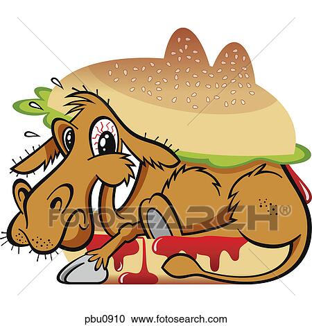 Clipart - A cow inside a burger. Fotosearch