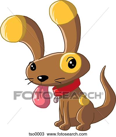 Drawing - A dog sticking his tongue out. Fotosearch
