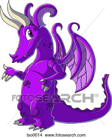 Stock Illustration - A dragon against white background. Fotosearch