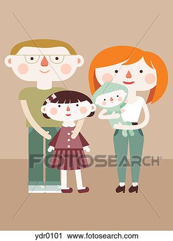 A family of four Clip Art | ydr0101 | Fotosearch