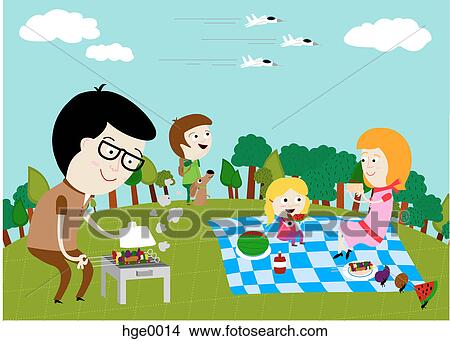 A family picnic View Large Illustration Stock Illustration - A family picnic. Fotosearch