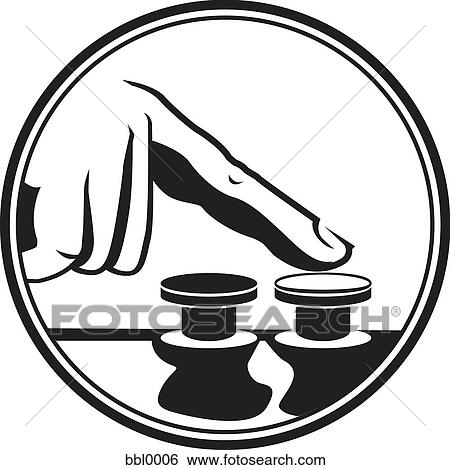 Stock Illustration - A finger pressing a button. Fotosearch