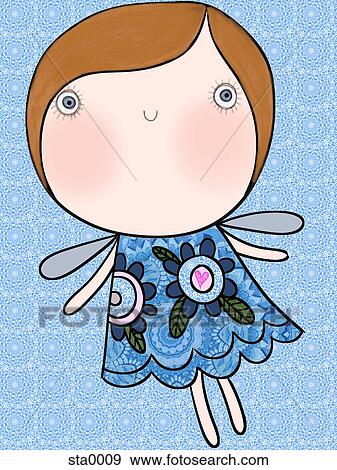 A girl with butterfly wings View Large Illustration Stock Illustration - A girl with butterfly wings. Fotosearch