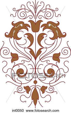 A gold and red decorative element View Large Illustration Clipart - A gold and red decorative element. Fotosearch
