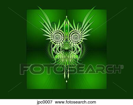 A green abstract digital illustration View Large Illustration Stock Illustration - A green abstract digital illustration. Fotosearch