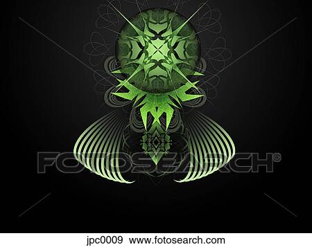 A green and black abstract digital illustration View Large Illustration Stock Illustration - A green and black abstract digital illustration. Fotosearch