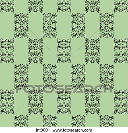 Clip Art - A green and black pattern. Fotosearch