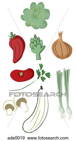 Stock Illustration - A group of vegetables. Fotosearch