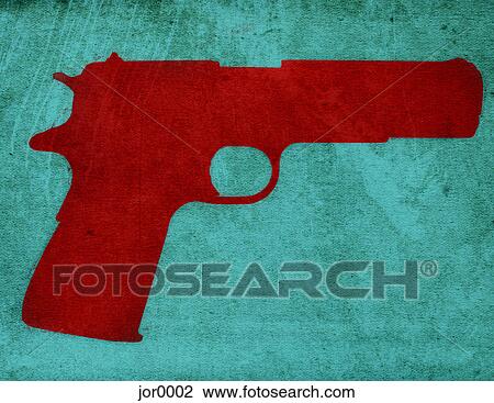 A gun View Large Illustration Drawing - A gun. Fotosearch