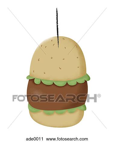 Clip Art - A hamburger. Fotosearch