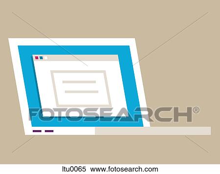 Stock Illustration - A laptop computer. Fotosearch