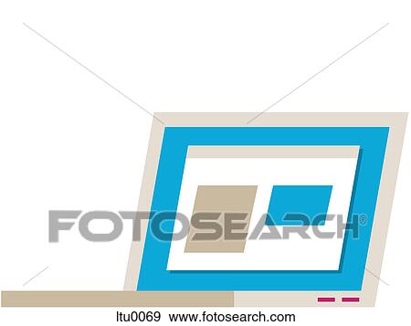 Stock Illustration - A laptop computer. Fotosearch