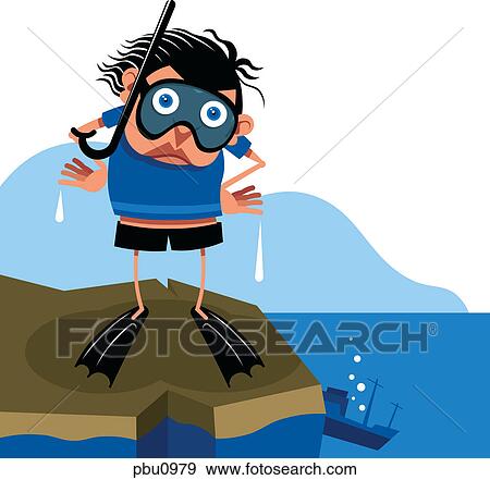 A man about to go snorkeling View Large Illustration Stock Illustration - A man about to go snorkeling. Fotosearch