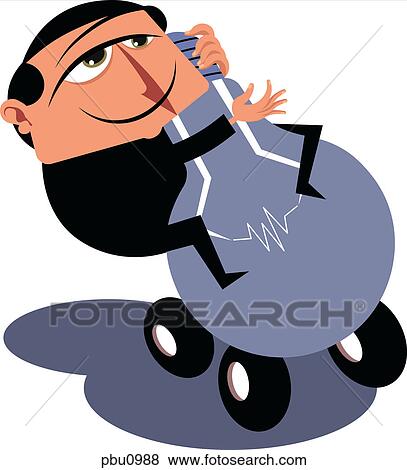 A man holding a giant light bulb View Large Illustration Stock Illustration - A man holding a giant light bulb. Fotosearch