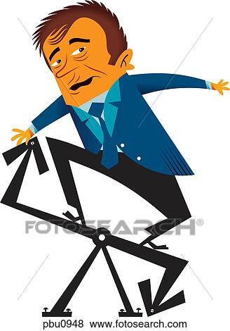 A man on a teeter totter made of arrows View Large Illustration Stock Illustration - A man on a teeter totter made of arrows. Fotosearch