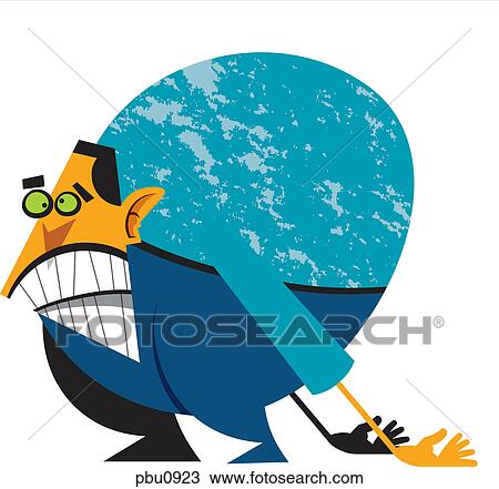 Drawing - A man with a round body. Fotosearch