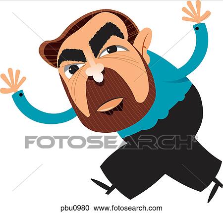 Clipart - A man with his arms up in annoyance. Fotosearch