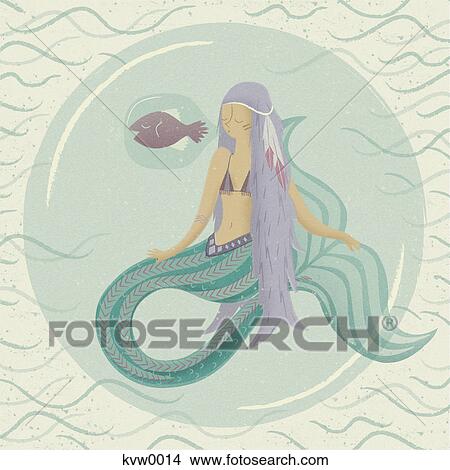 A mermaid View Large Illustration Stock Illustration - A mermaid. Fotosearch