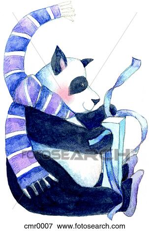 A panda wearing a scarf View Large Illustration Stock Illustration - A panda wearing a scarf. Fotosearch