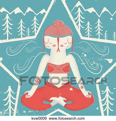 A person meditating View Large Illustration Stock Illustration - A person meditating. Fotosearch