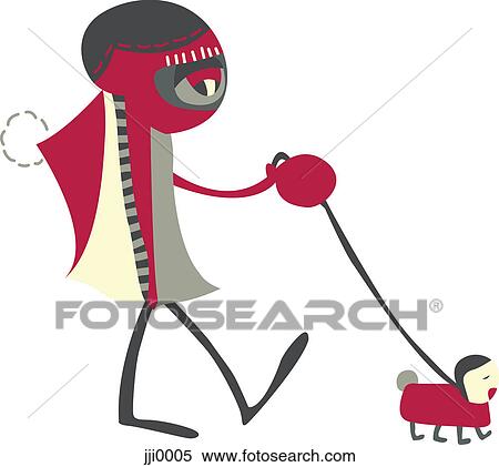 A person walking a dog View Large Illustration Stock Illustration - A person walking a dog. Fotosearch