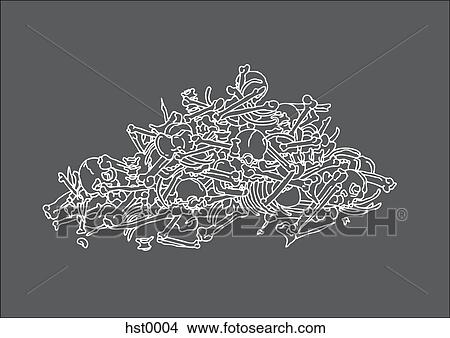 A pile of bones and skulls View Large Illustration Stock Illustration - A pile of bones and skulls. Fotosearch
