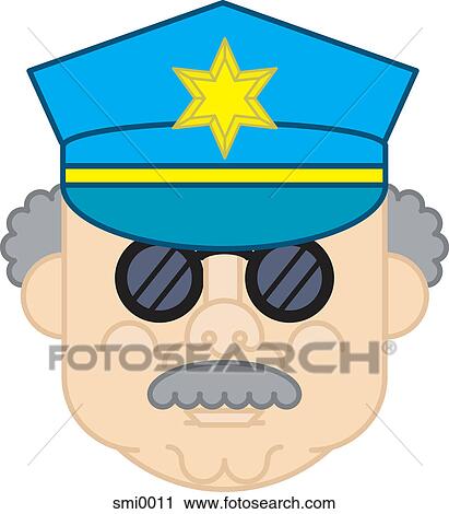 A police Officer View Large Illustration Clip Art - A police Officer. Fotosearch