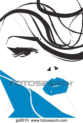 Clipart - A portrait of a woman. Fotosearch