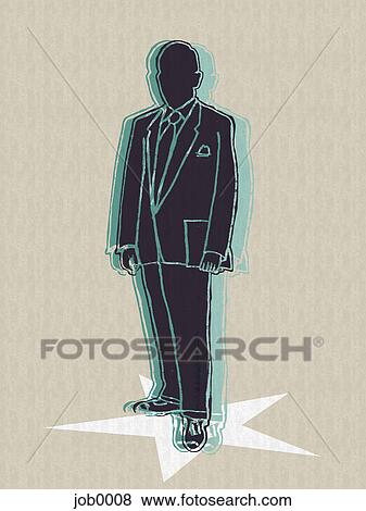 Stock Illustration - A profile of a businessman. Fotosearch