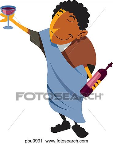 Clip Art - A raising a glass of wine. Fotosearch