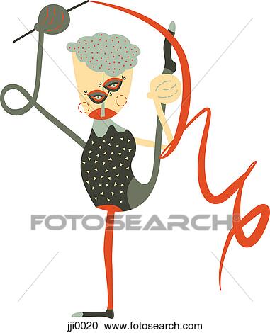 A rhythmic gymnast View Large Illustration Clipart - A rhythmic gymnast. Fotosearch