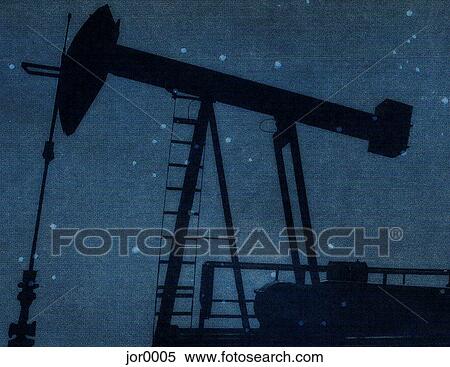 Stock Illustration - a silhouette of a oil rig. Fotosearch