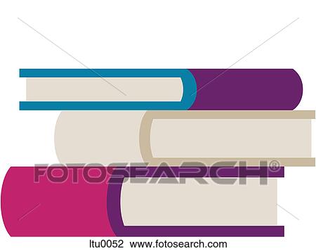 Drawing - A stack of three books. Fotosearch