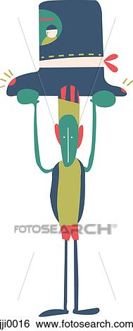 Stock Illustration - A strong man lifting a car over his head. Fotosearch