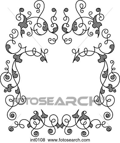 Stock Illustration - A swirl black and white border. Fotosearch