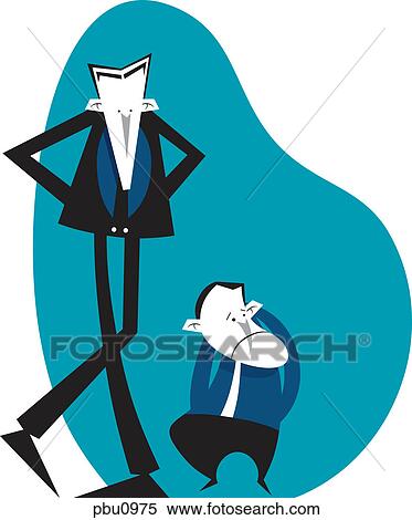 Stock Illustration - A tall man and a short man standing beside one another. Fotosearch