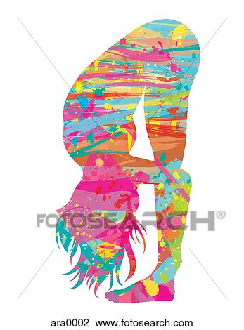 Drawing - A woman doing a yoga pose. Fotosearch