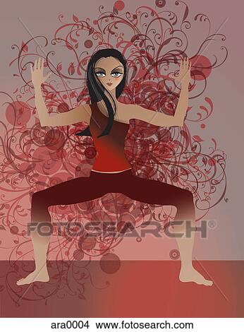 Stock Illustration - A woman doing a yoga pose. Fotosearch