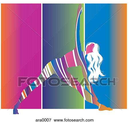 A woman doing a yoga pose View Large Illustration Stock Illustration - A woman doing a yoga pose. Fotosearch