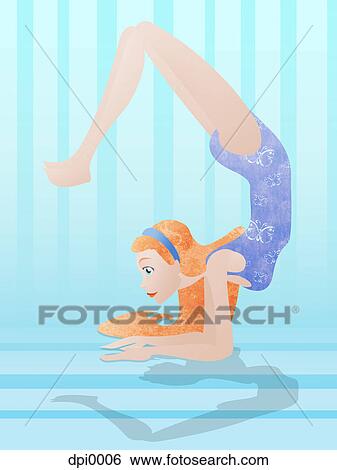 Stock Illustration - A woman doing yoga. Fotosearch