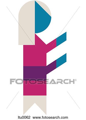 Drawing - A woman pointing. Fotosearch